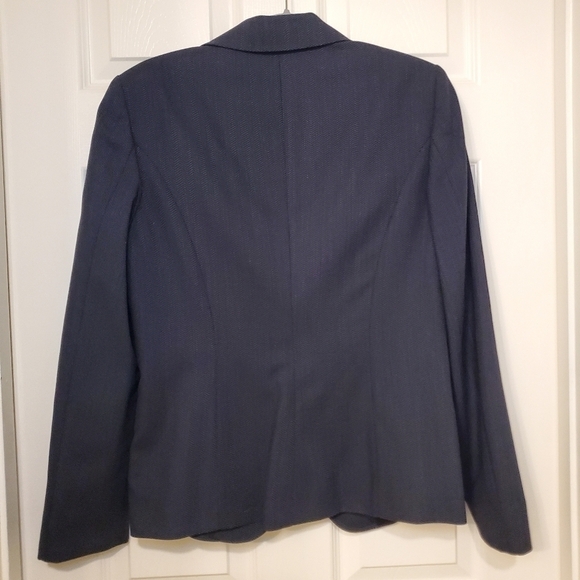 Santorelli Italian 100% Wool Kristina Blazer Sz 8 Blue - Picture 7 of 11